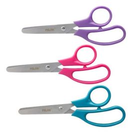 Milán Tijeras Escolares Básicas 13,3 cm Mango Plástico Cuchilla Acero Inoxidable Colores Surtidos Expositor 24 Unidades