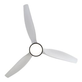 Edm Ventilador de techo modelo kara con 3 aspas de madera Ø132cm, luz LED 3000/4000/6000K, 30W, color blanco