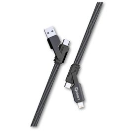 Qcharx international Porto Cable Multicabezal USB A TC (18W), USB-A a Lightning (12W), Tipo C a Tipo C (60W), Tipo C a Lightning (20W) Negro 1m Nylon Trenzado Carga Rápida Datos Precio: 8.88999947. SKU: B18TEWTCG6