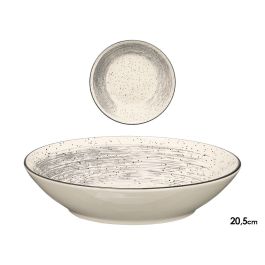 Vessia Plato Hondo Patinado Gris 20,5 cm, Cerámica de Porcelana, Blanco Interior, Diámetro 20,5 cm x 5 cm Alto, Vajilla de Mesa (Set de 36) Precio: 59.50000034. SKU: B1DF7D5HPL