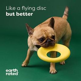 Earth Rated Juguete Volador Fly Toy para Perros Talla S Amarillo - Disco Flotante de Material Suave, para Juego Interactivo