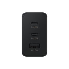Samsung EP-T6530NBEGEU Cargador de Pared 65W Triple Puerto para Carga Rápida con 2x USB-C y 1x USB-A Negro