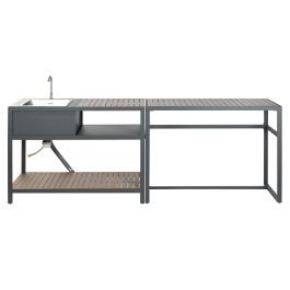 Isla Cocina Terraza Y Jardin DKD Home Decor Natural Gris 100 x 95 x 127 cm Set de 4 Isla Cocina Terraza Y Jardin DKD Home Decor Natural Gris 100 x 95 x 127 cm Set de 4