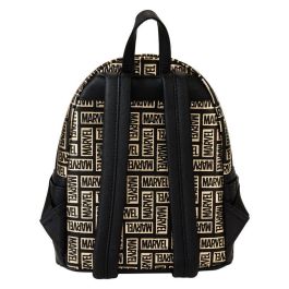 Loungefly Mochila Marvel Classic Logo 26cm Piel Vegana 85 Aniversario Tirantes Ajustables Bolsillo Delantero Herrajes Dorados