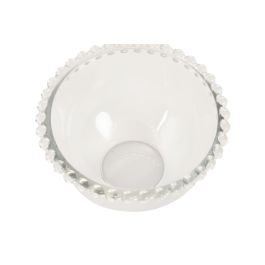 DKD Home Decor Bol de Cristal 460ml Transparente Apto para Microondas y Lavavajillas 13.3x13.3x7.5cm