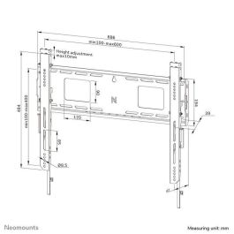 Neomounts WL30-750BL16 Soporte de Pared Fijo Reforzado para Pantallas 42-86" (125kg), Bloqueable, VESA 100x100-600x400mm, Negro