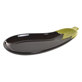 DKD Home Decor Bandeja de Gres Lila y Verde 11 x 2 x 26 cm (2 Unidades)