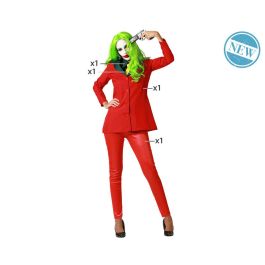 Disfraz de Payaso Rojo Tenebroso para Mujer Adulta XS-S con Chaqueta, Pantalón, Corbata y Cuello - Ideal Halloween, Circo Oscuro Disfraz de Payaso Rojo Tenebroso para Mujer Adulta XS-S con Chaqueta, Pantalón, Corbata y Cuello - Ideal Halloween, Circo Oscuro