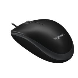 Logitech B100 Ratón Óptico USB Negro para Negocios, 800 DPI, Ergonómico Ambidextro, Conexión USB-A Plug & Play