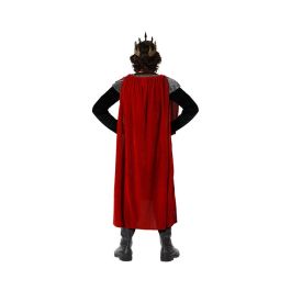 Disfraz Rey Medieval Rojo Para Hombre Adulto Talla M-L Con Capa