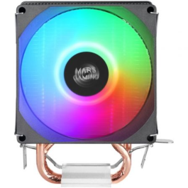 Mars Gaming MCPU-X2 Disipador CPU Low Profile con 2 Heatpipes, Ventilador PWM FDB, 150W TDP, Compatible con Intel LGA 1700/1200 y AMD AM5/AM4