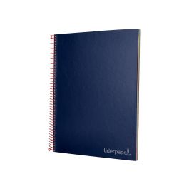 Cuaderno Espiral Liderpapel A4 Micro Jolly Tapa Forrada 140H 75 gr Cuadro 5 mm 5 Bandas 4 Taladros Color Azul