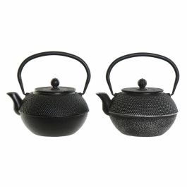 Tetera DKD Home Decor Negro Plata Hierro (18.5 x 16 x 17 cm) (2 pcs) (1200 ml) Precio: 47.49999958. SKU: B1DBQVEHR2