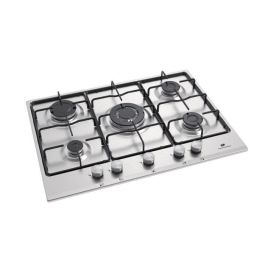 Continental Edison CECTG5VIX - Placa de Gas 5 Fuegos, Incluye 1 Corona de Acero Inoxidable Triple