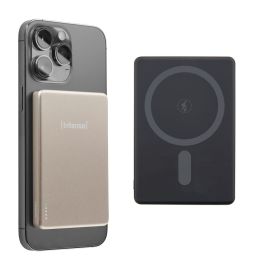 Intenso MW5000 7344021 Powerbank MagSafe 5000 mAh Inalámbrico Magnético Carga Rápida USB-C 20W Champán para iPhone