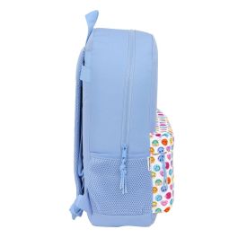 Mochila Escolar Smiley Joyful Azul Multicolor 30 x 46 x 14 cm