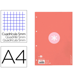 Antartik Recambio A4 80 Hojas 90gr Cuadro 5 mm 4 Taladros 1 Banda Marco Color Rosa Precio: 2.50000036. SKU: B1DS428ADN