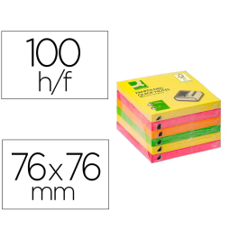 Q-connect Bloc de notas adhesivas quita y pon zig-zag 76x76 mm colores neon surtidos Precio: 6.50000021. SKU: B15Q2Y26AX