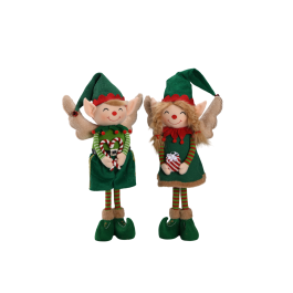 DKD Home Decor Figura de Navidad Elfo Tradicional Poliéster Verde Rojo 31x53x13 cm (2 Unidades) Precio: 46.49999992. SKU: B13W58NZNZ