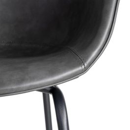 Silla Negro Metal / Simil Piel 59 X 50,50 X 81,50 cm