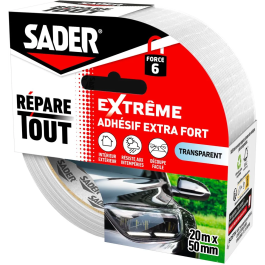 Sader Adhesivo Extra Fuerte AAAVH55006 - Reparación Extrema Transparente para Interior y Exterior en Todo Tipo de Superficies, 20 m x 50 mm Precio: 24.50000014. SKU: B17YY5KQFX