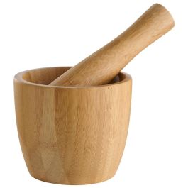 Day Mortero Con Mano Bambú Ø9x8 cm, Mano Ø3x13 cm