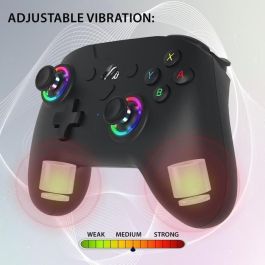 Subsonic SUB1709241283245 Mando inalámbrico para Nintendo Switch, LED programables, vibración, giroscopio, negro