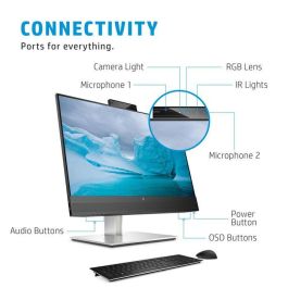 HP Monitor de Conferencias 23.8" Full HD 1920x1080 IPS con Webcam Pop-Up 5MP, Altavoces y Micrófono Integrados
