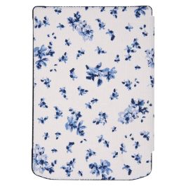 Pocketbook Funda Carcasa Shell Series Verse Plus/Pro para eReader 6 Pulgadas Diseño Patrón Flores Blanco y Azul