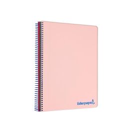 Cuaderno Espiral Liderpapel A5 Micro Wonder Tapa Plastico 120H 90 gr Cuadro 5 mm 5 Bandas 6 Taladros Color Rosa