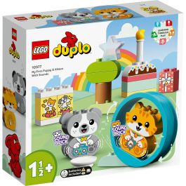 LEGO Duplo Mi Primer Perrito y Gatito con Sonidos - Juego de Construcción para Niños 1.5+ años, 22 Piezas