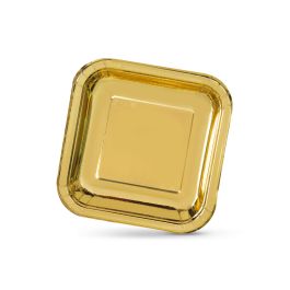 Set de 10 platos de cartón oro cuadrados 20 cm Algon (18 Unidades) Set de 10 platos de cartón oro cuadrados 20 cm Algon (18 Unidades)