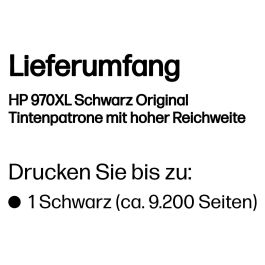 HP Cartucho Tinta Negro Nº970 XL Original Alta Capacidad 83 ml CN625AE para Officejet Pro X576 X476 X451 X551
