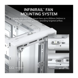 Corsair 4000D Cristal Templado - Caja de Ordenador Gaming ATX Semitorre Blanca con Ventilación Avanzada y Panel Lateral de Vidrio