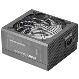 Tacens 1RECOX650 Fuente de Alimentación Radix Eco X 650, 650W, 87% Eficiencia, Ventilador 140mm AI-RPM, ATX, Cables Planos, 6 Años Garantía