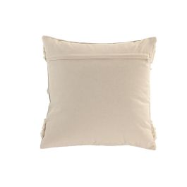 DKD Home Decor Cojín Decorativo Estilo Boho Algodón Crudo 45x45 cm - Pack de 2 Unidades Hecho a Mano y con Cremallera