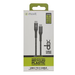 muvit for change cable Tipo C a Tipo C 5A/240W 1.2m resistente negro