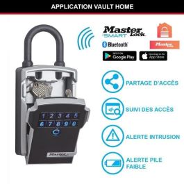 Master Lock Caja de llaves conectada Bluetooth, Código Digital y App Vault Home con Asa para compartir llaves.