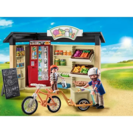 Playmobil Tienda Granja 24 Horas con Máquina de Leche, Frutas y Verduras Frescas y Ecológicas, Set de 83 Piezas