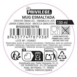 Inde Mug Esmaltada Blanca Bike 150 ml