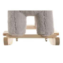 DKD Home Decor Mecedora Kids Elefante Gris Natural Poliéster Madera 33 x 50 x 64 cm