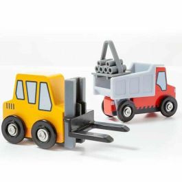 Molto Camiones de Construcción de Madera, Set de 7 Piezas, Juguete Infantil, Edad Mínima 1 Año