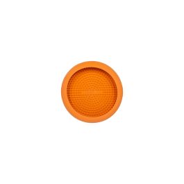 Lickimat UFO para Perro - Plato Interactivo Antiestrés para Lamer Comida Lenta y Baño con Ventosa Adherente Naranja de Goma