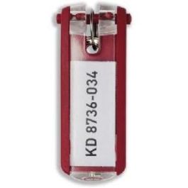 DURABLE Key Clip Llaveros, rojo, 6 unidades