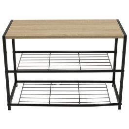 Home Deco Factory Banco Zapatero Negro 62x30x43 cm