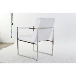 DKD Home Decor Butaca Moderno Blanco Acero Poliester 57 x 92 x 75 cm