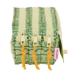 Portatodo Triple Mufasa Verde Beige 21,5 x 10 x 8 cm