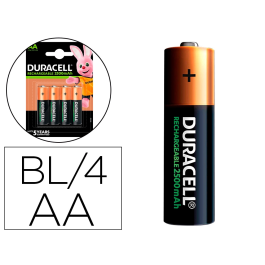 Pilas Recargables DURACELL HR6DX1500 AA HR6 NiMh 2500 mAh 2500 mAh 1,2 V (4 Unidades) Precio: 15.79000027. SKU: S6503032
