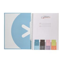 Cuaderno Espiral A4 Micro Antartik Dots Tapa Forrada 80H 90 gr Rayado Puntos 1 Banda 4 Taladros Celeste