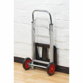 Meister Carro de Carga Plegable de Aluminio 90 kg, con Ruedas de 150 mm, Plataforma 240x385 mm, Ajustable y Robusto, Gris